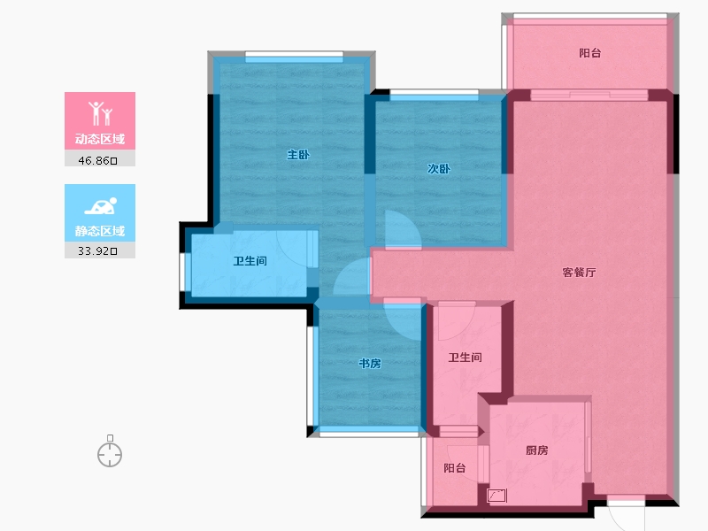 四川省-眉山市-天府玖龙郡-70.84-户型库-动静分区