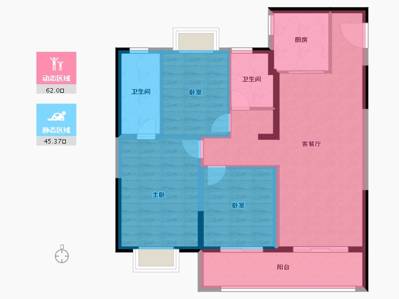 江苏省-盐城市-大丰雍锦府-96.80-户型库-动静分区