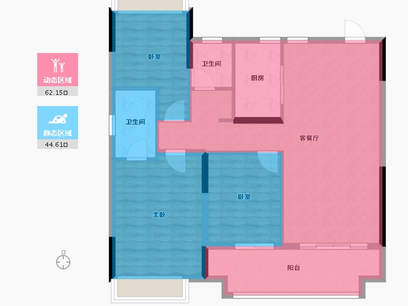 安徽省-阜阳市-旭辉双清江来-96.79-户型库-动静分区