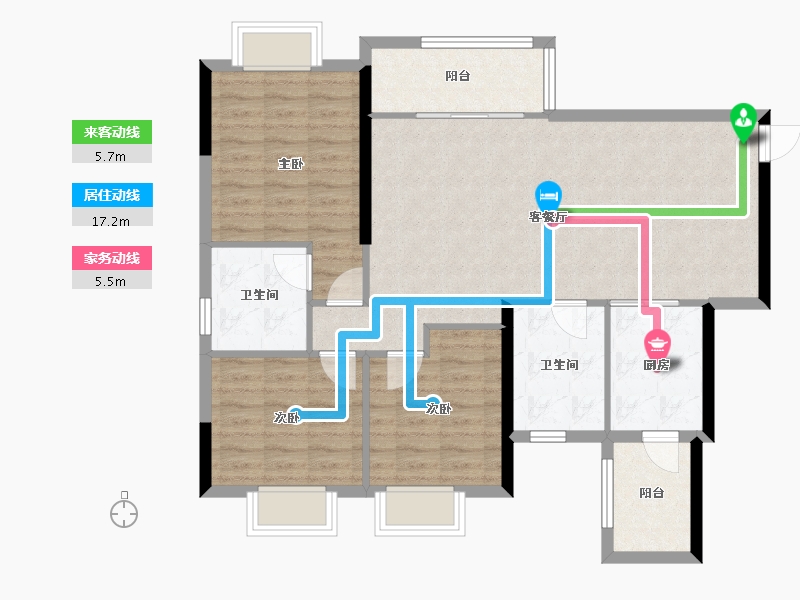 四川省-南充市-恒大华府-95.48-户型库-动静线