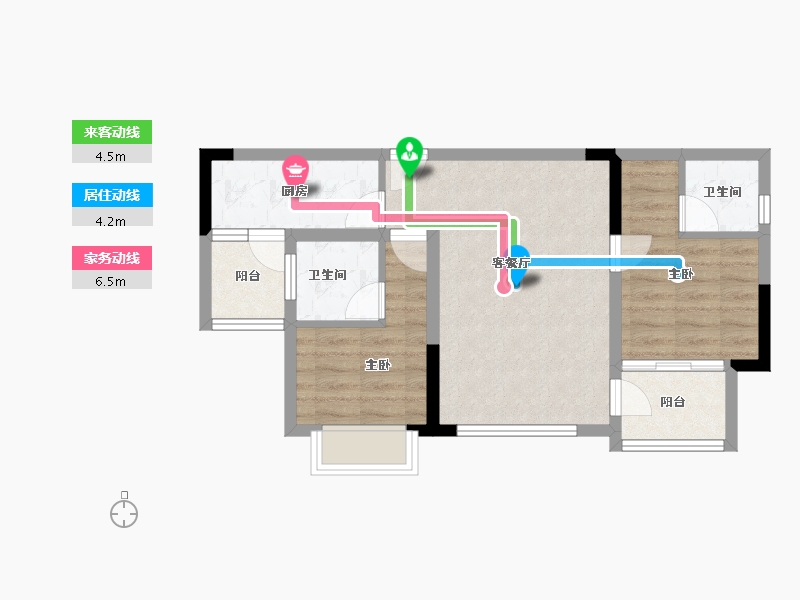 四川省-内江市-莱菲特广场三期森林里-59.28-户型库-动静线