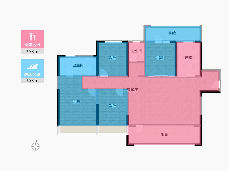 青海省-西宁市-中房·东方云舒-135.15-户型库-动静分区