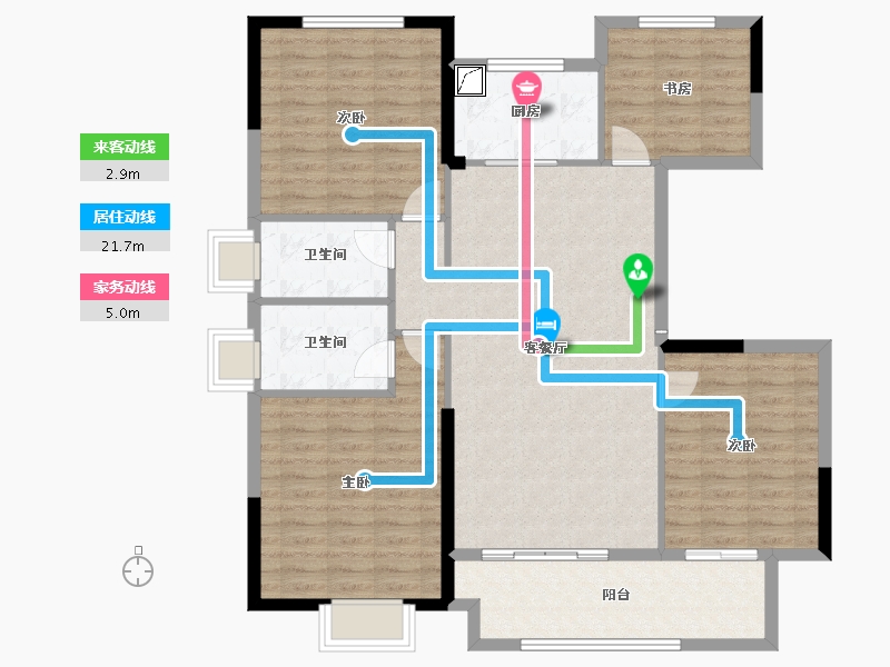 山东省-菏泽市-龙翔中央悦府-114.68-户型库-动静线