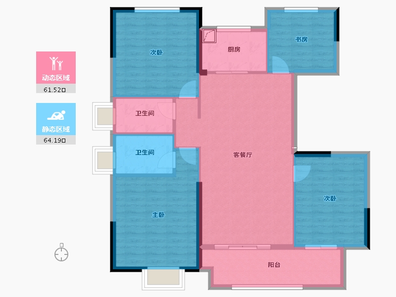 山东省-菏泽市-龙翔中央悦府-114.68-户型库-动静分区