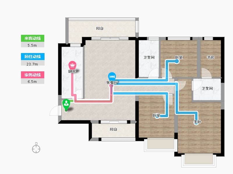 四川省-成都市-恒大御龙天峰-95.43-户型库-动静线