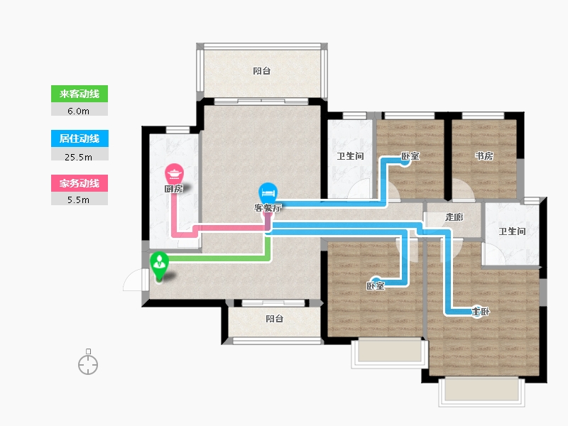 四川省-成都市-恒大御龙天峰-105.42-户型库-动静线