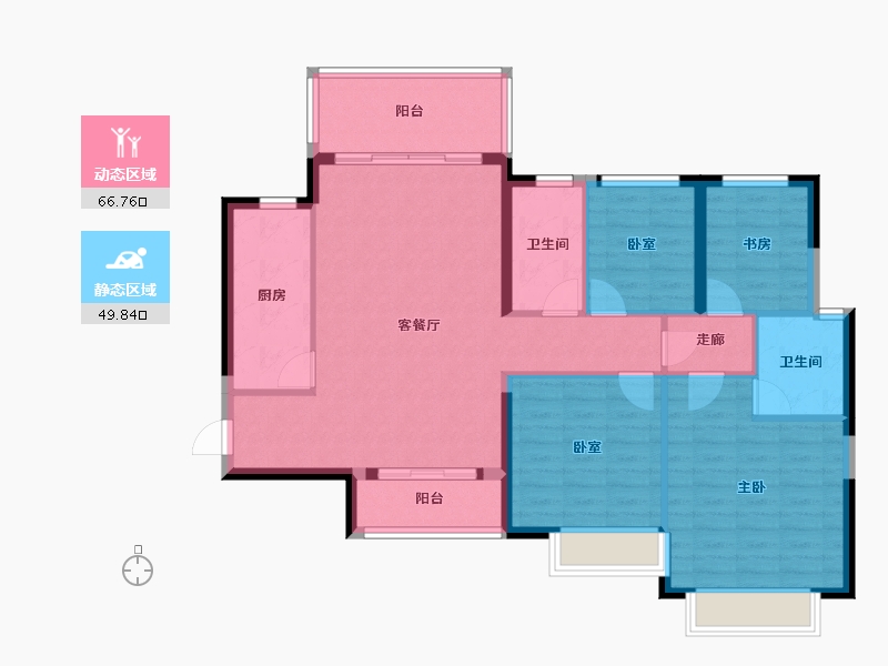 四川省-成都市-恒大御龙天峰-105.42-户型库-动静分区