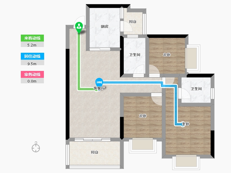 四川省-南充市-恒大华府-81.73-户型库-动静线