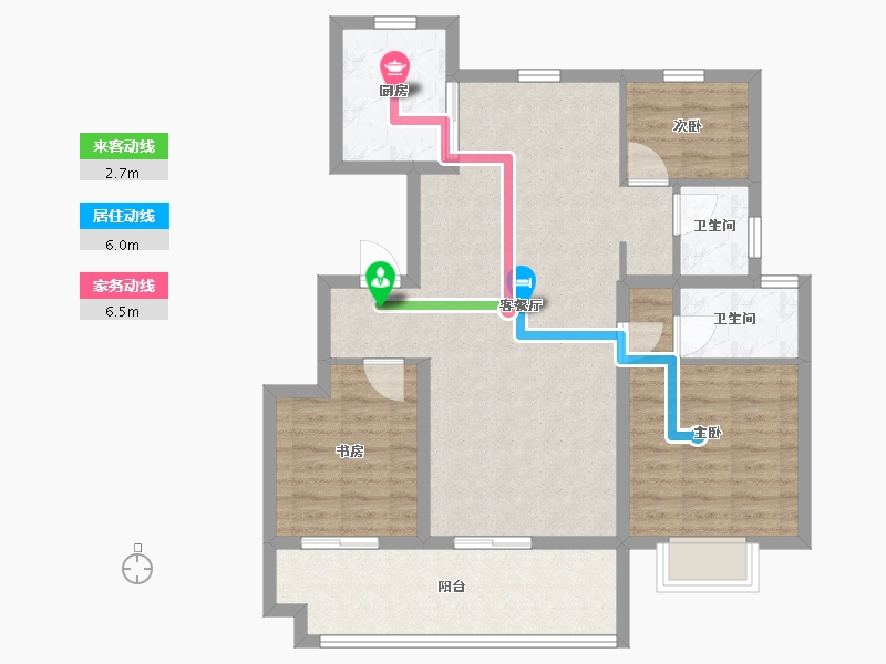 安徽省-阜阳市-华安公园1号-88.00-户型库-动静线