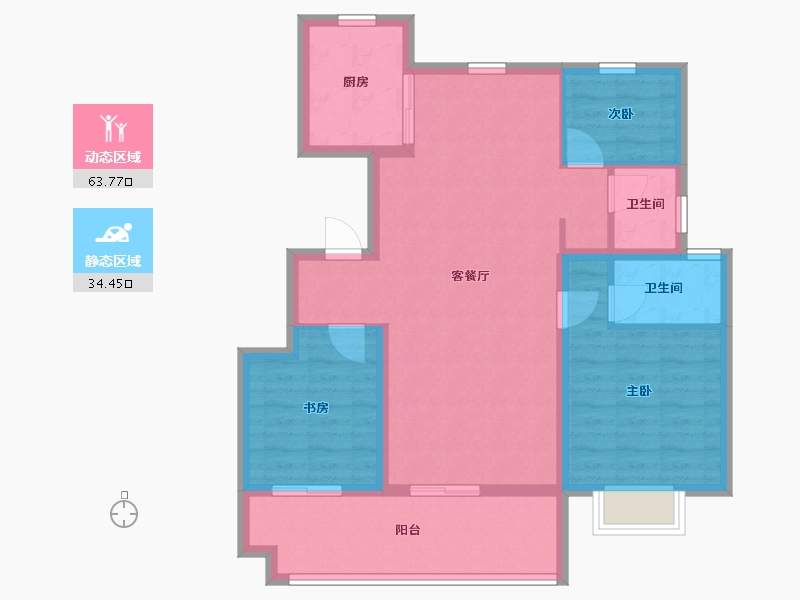 安徽省-阜阳市-华安公园1号-88.00-户型库-动静分区