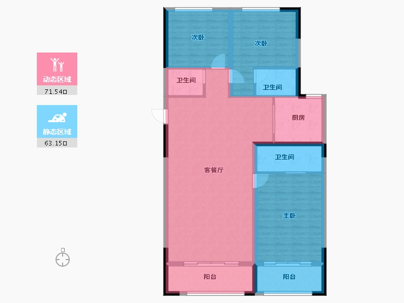 青海省-西宁市-锦绣新天地-122.87-户型库-动静分区