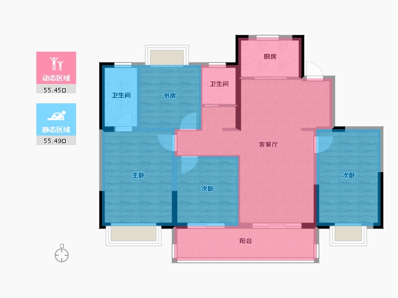 江苏省-盐城市-悦达交投玖玺台-100.00-户型库-动静分区