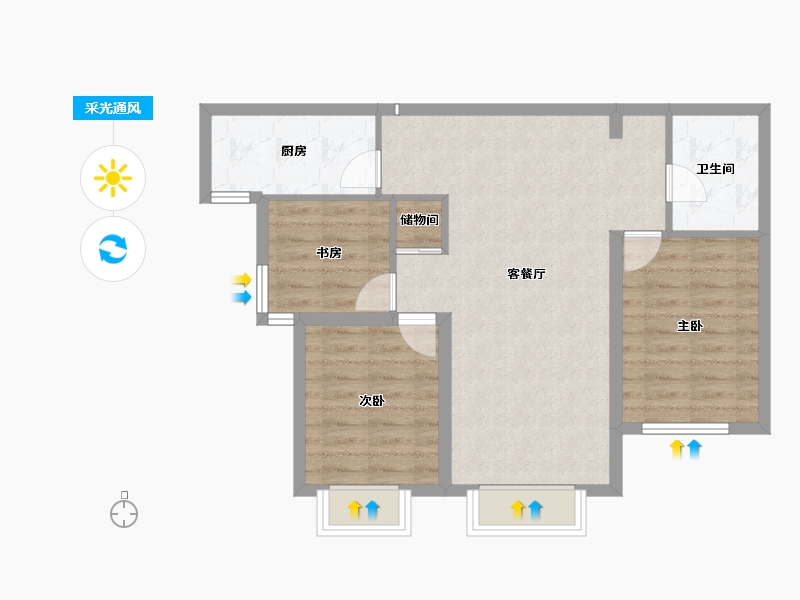 河北省-承德市-滦阳府-80.00-户型库-采光通风