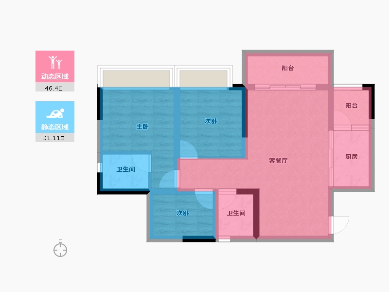 四川省-内江市-西城首座-68.29-户型库-动静分区