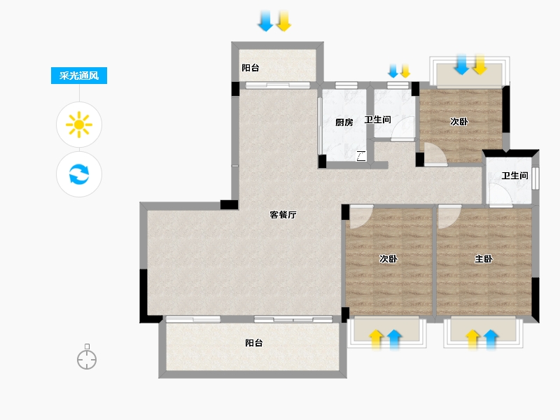 江西省-宜春市-明珠壹号-95.10-户型库-采光通风