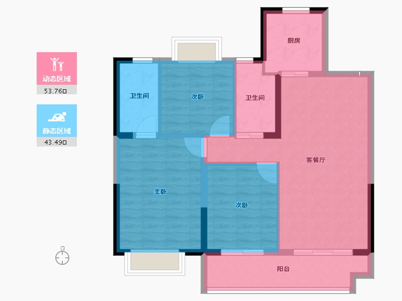 江苏省-盐城市-悦达交投玖玺台-88.00-户型库-动静分区