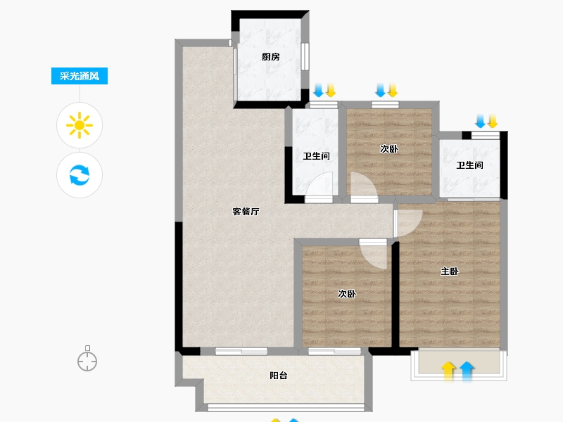 安徽省-阜阳市-淮河吾悦广场-92.01-户型库-采光通风