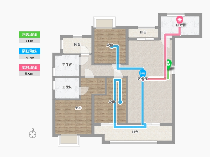 湖南省-常德市-金科美的堂悦-110.00-户型库-动静线