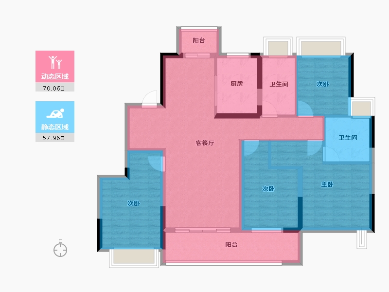 江苏省-盐城市-​绿城晓风印月-114.40-户型库-动静分区