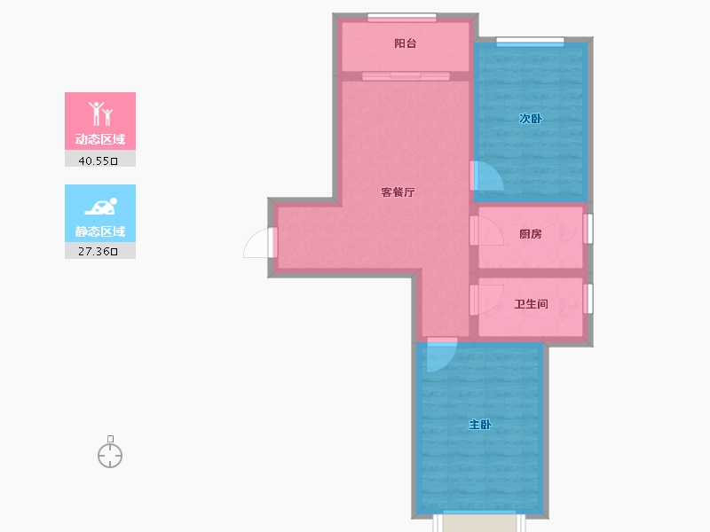 甘肃省-兰州市-银滩花园A区-70.00-户型库-动静分区