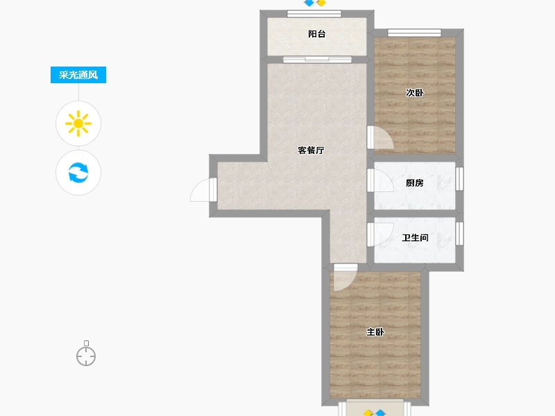 甘肃省-兰州市-银滩花园A区-70.00-户型库-采光通风