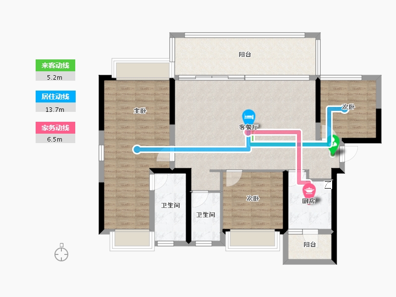 四川省-宜宾市-​华侨城三江口CBD-103.30-户型库-动静线