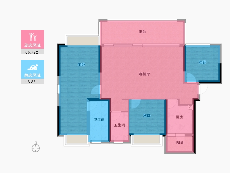 四川省-宜宾市-​华侨城三江口CBD-103.30-户型库-动静分区