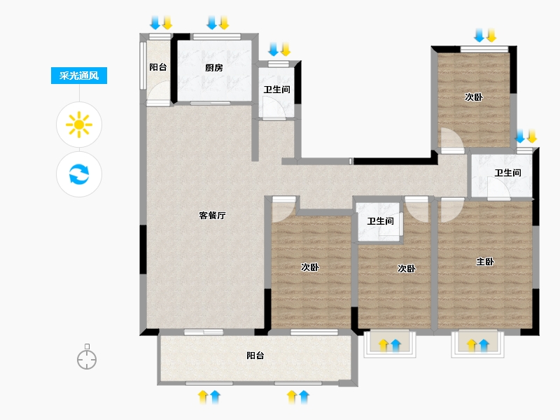 河南省-驻马店市-蔡都府-133.89-户型库-采光通风