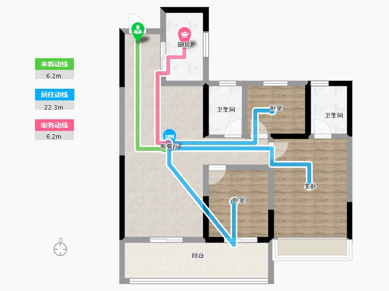 安徽省-淮北市-金百合二期-90.40-户型库-动静线