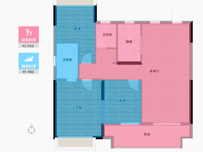 安徽省-阜阳市-旭辉双清江来-98.39-户型库-动静分区