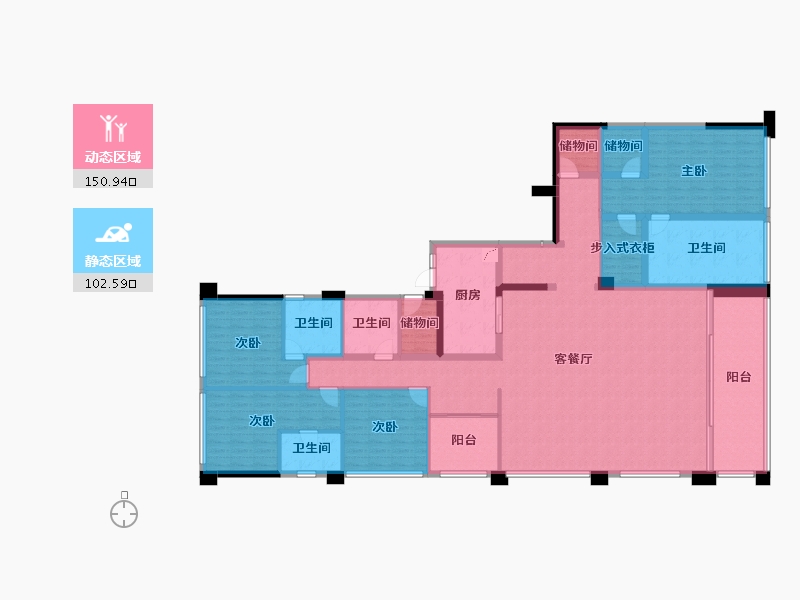 重庆-重庆市-公园大道-231.04-户型库-动静分区