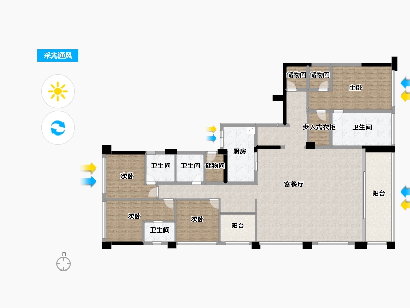 重庆-重庆市-公园大道-231.04-户型库-采光通风