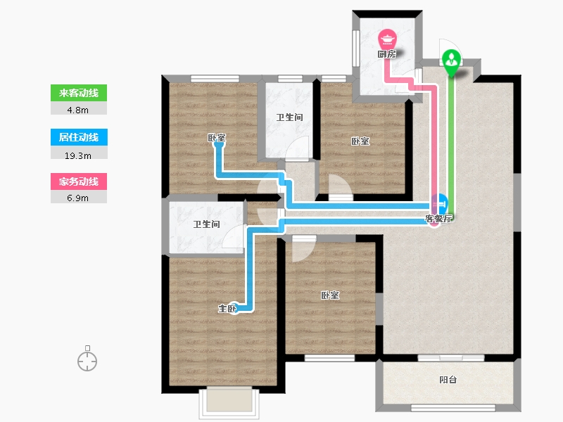 山东省-菏泽市-曹州名郡-108.87-户型库-动静线