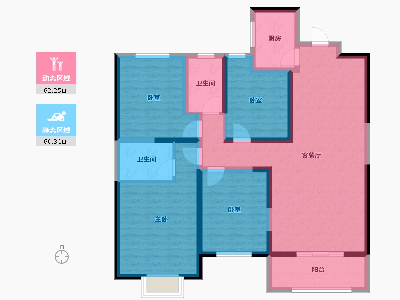 山东省-菏泽市-曹州名郡-108.87-户型库-动静分区