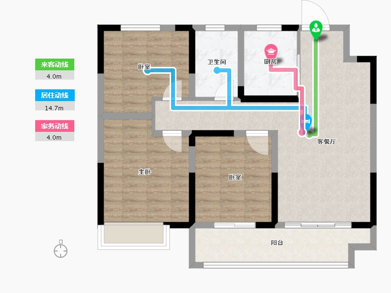 山东省-淄博市-中梁星海云著-84.00-户型库-动静线