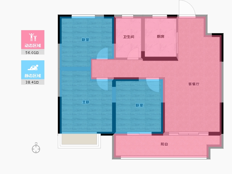 山东省-淄博市-中梁星海云著-84.00-户型库-动静分区