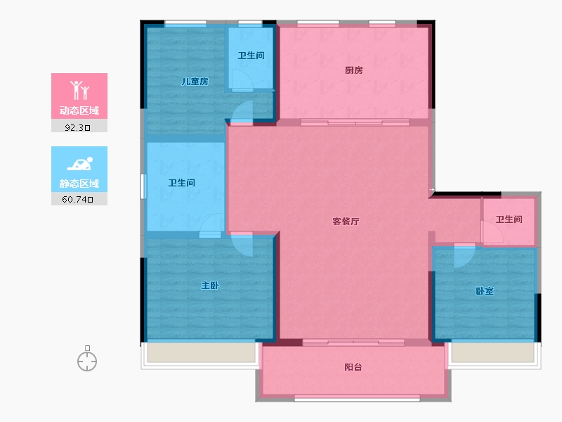 河南省-洛阳市-建业滨河珑府-140.03-户型库-动静分区