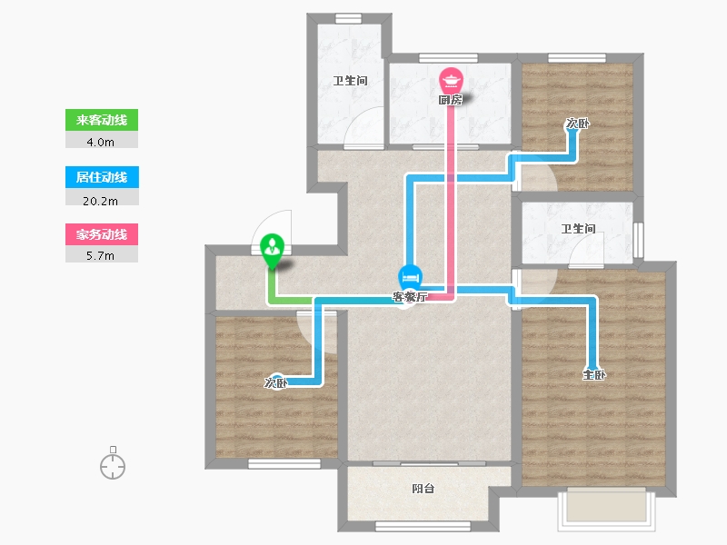 山东省-淄博市-淄博融创滨江壹号-96.00-户型库-动静线