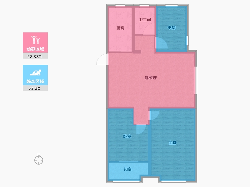 山东省-淄博市-鸿泰花漾城-94.40-户型库-动静分区