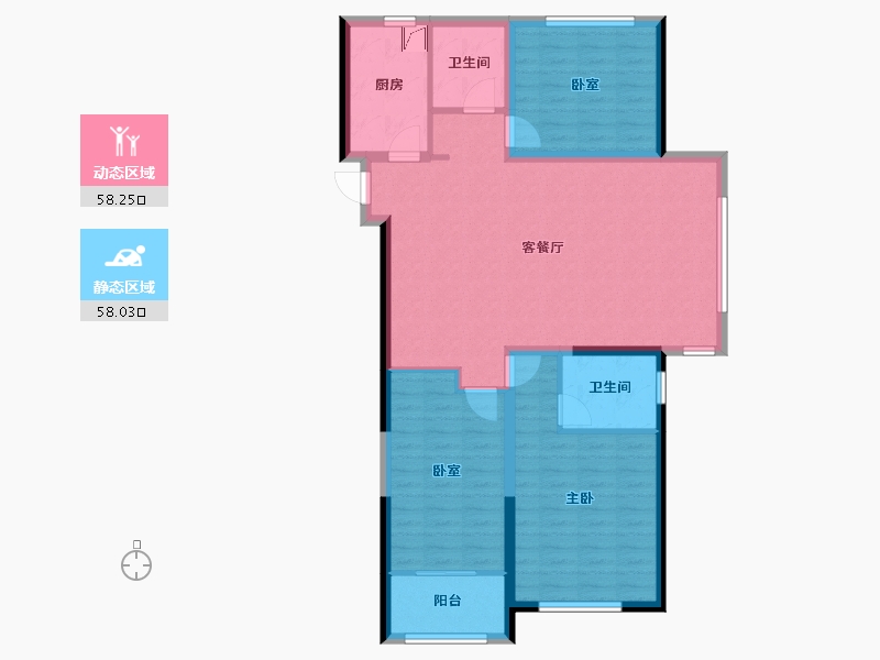 山东省-菏泽市-正东凯旋豪庭-104.80-户型库-动静分区