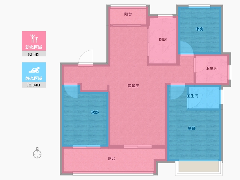 安徽省-阜阳市-天阜广场院子-90.01-户型库-动静分区