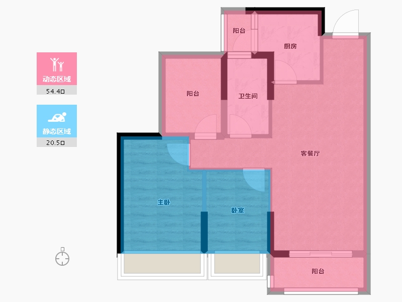 广东省-惠州市-江滨华府-66.16-户型库-动静分区