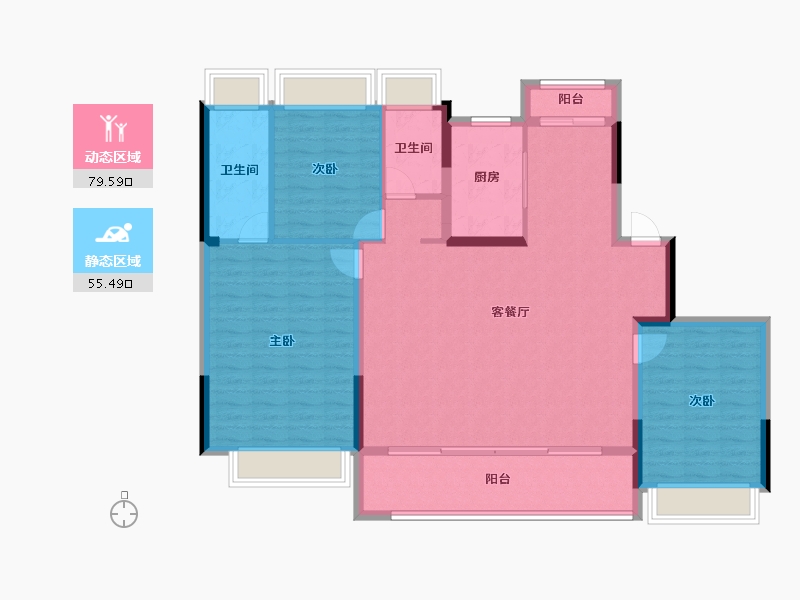 江苏省-盐城市-​绿城晓风印月-123.45-户型库-动静分区