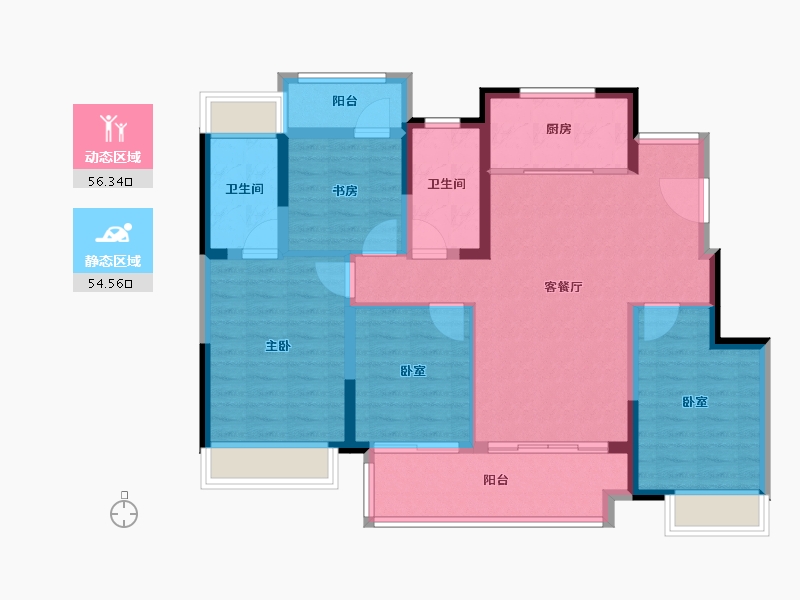 江苏省-盐城市-新城云图时光-99.20-户型库-动静分区