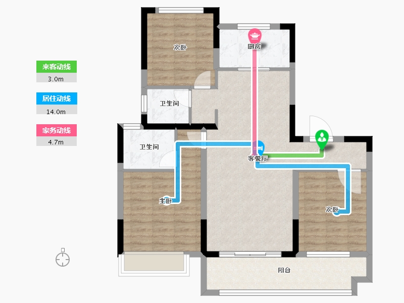 江苏省-盐城市-圣桦宝龙世家-92.00-户型库-动静线