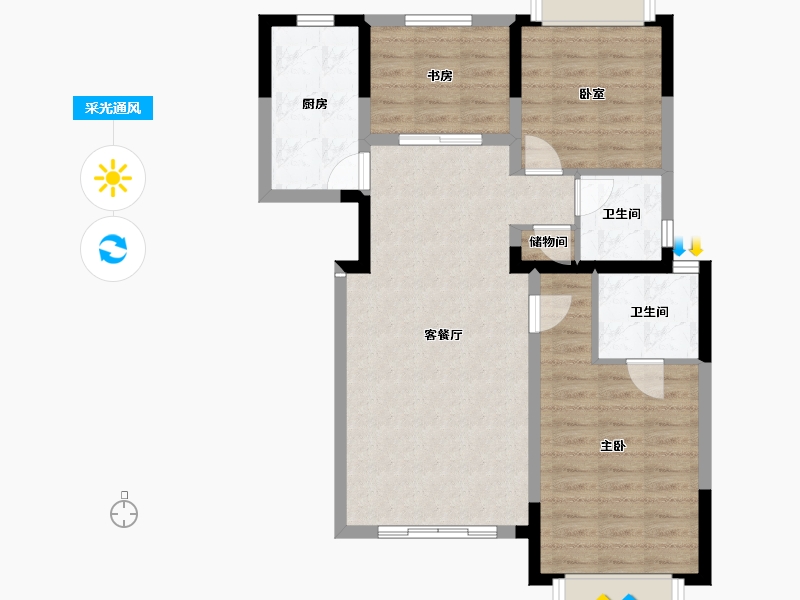 四川省-成都市-天府金茂悦-79.06-户型库-采光通风