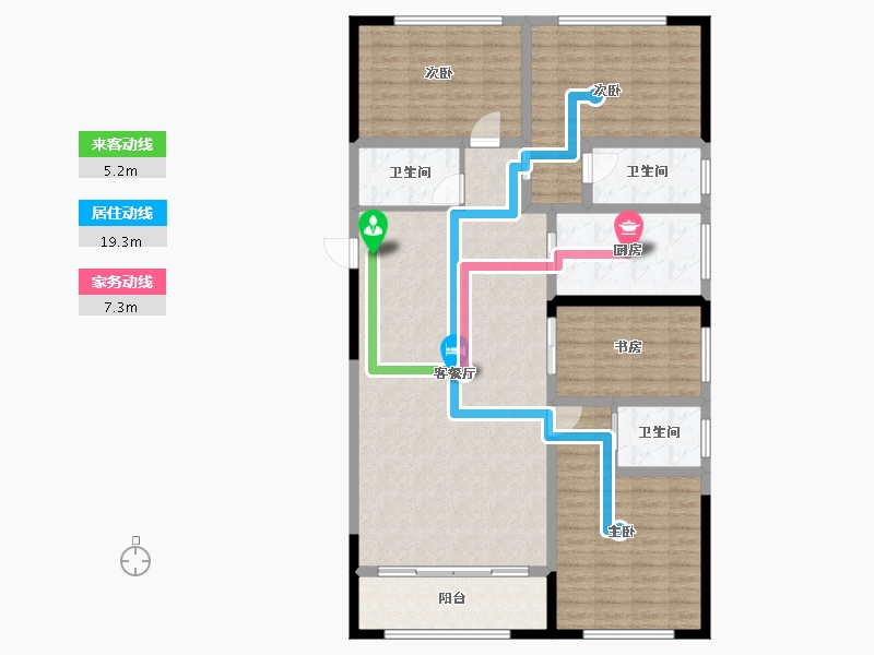 青海省-西宁市-锦绣新天地-132.86-户型库-动静线