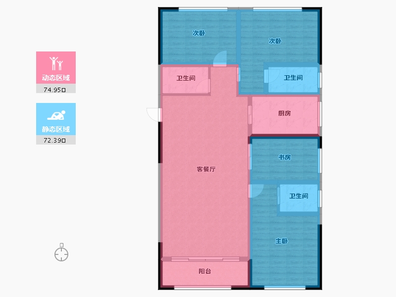 青海省-西宁市-锦绣新天地-132.86-户型库-动静分区