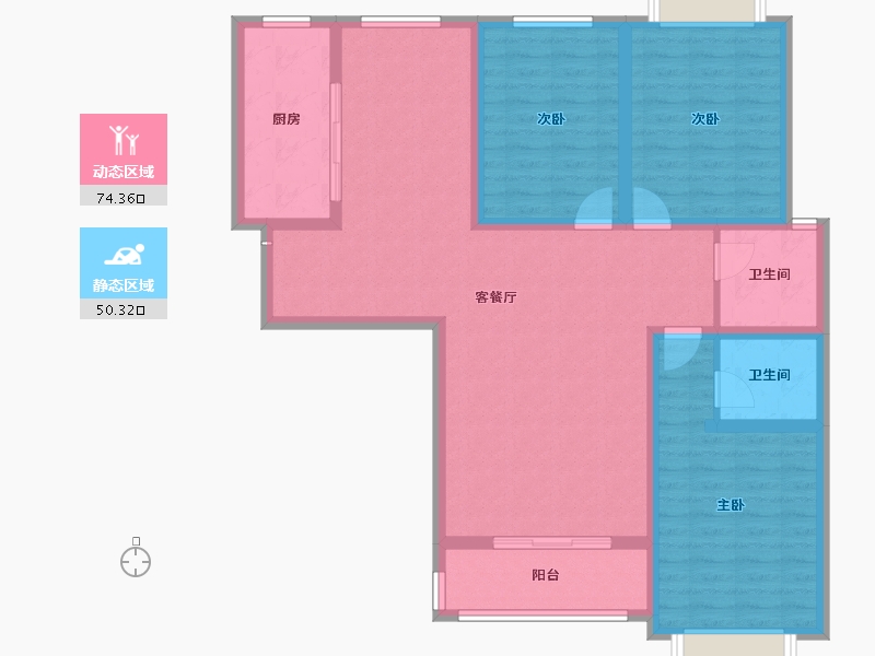 陕西省-咸阳市-嘉园华庭-111.95-户型库-动静分区