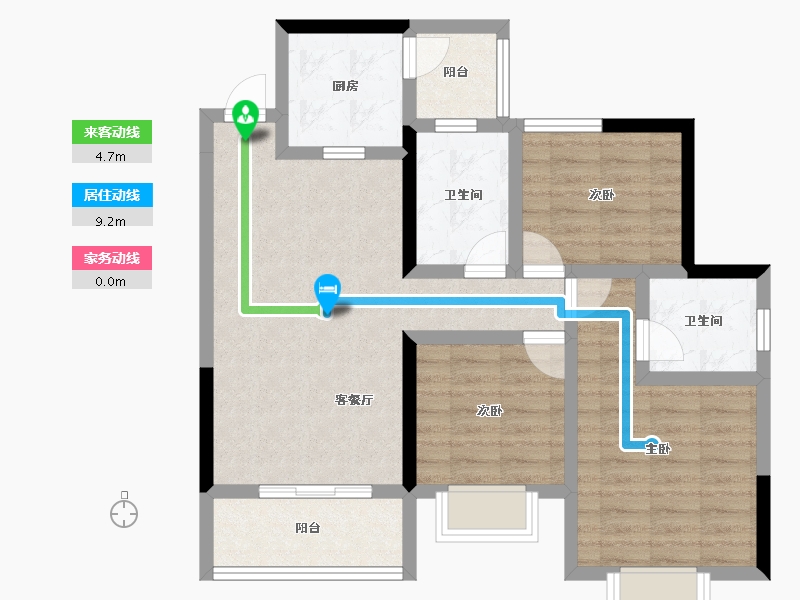 四川省-南充市-恒大华府-79.56-户型库-动静线